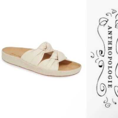 Anthropologie X Soludos Tobogán Cuero Anudado Talla 5 Foto 1 de 4