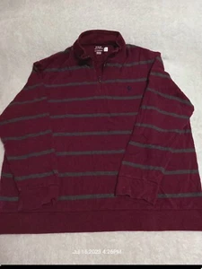 Suéter Polo Ralph Lauren para hombre 1/4 con cremallera ¢ Borgoña/Gris ¢ Talla 2XL - Imagen 1 de 3