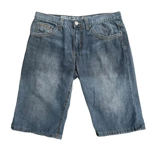 Y2K BAD BOY SEVEN44 LIGHT WASH GREY DENIM SHORTS MENS SIZE S / 33" - Picture 1 of 7