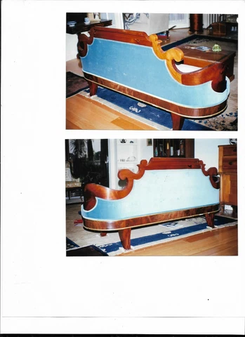 American Empire Book Matched Mahogany Sofa  Ca. 1830-1840 Suitable for a Palace Cover