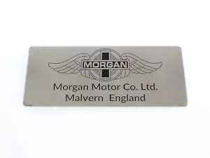 Classic Vintage Morgan Motor Car Black Sign Logo Badge Decal Metal #17A10 - Picture 1 of 9