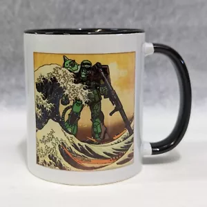 Taza de cerámica anime Gundam MS-06 Zaku II in the Great Wave Off Kanagawa 11 oz - Imagen 1 de 1