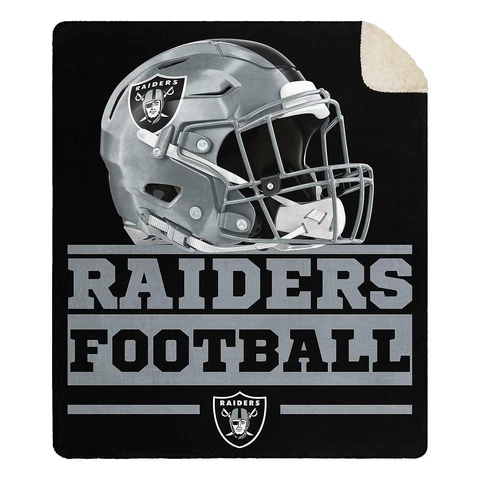 New NFL Oakland Raiders Soft Large Throw Blanket with Sherpa 60"x70" Cover