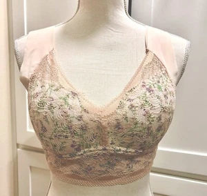 Lace No-wire Push-up Seamless Floral Bra Pullover Vest Style Libiyi Sz 40D-42C - Picture 1 of 5