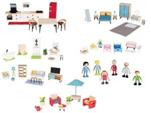 Playtive Puppenhausmöbel Echtholz Puppenmöbel Möbel Puppenhaus Biegepuppen - Bild 1 von 11
