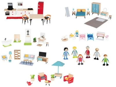 Playtive Puppenhausmöbel Echtholz Puppenmöbel Möbel Puppenhaus Biegepuppen