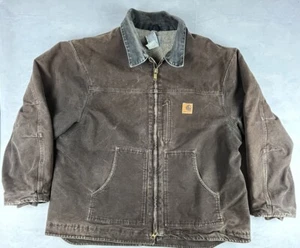 Chaqueta Carhartt Sherpa Forrada Pato Para Hombres 3XL XXXL Abrigo Ridge C61 DKB Marrón Oscuro - Imagen 1 de 9