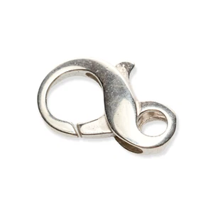 925 Sterling Silver Figure Eight 8 Infinity Lobster Clasp Necklace Connector - Picture 1 of 36
