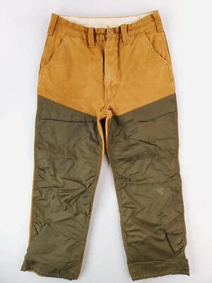 VTG JC Penney Pants Mens 30x27 Tan Green Hunting Briar Brush Guard Canvas Upland - Image 1 of 4