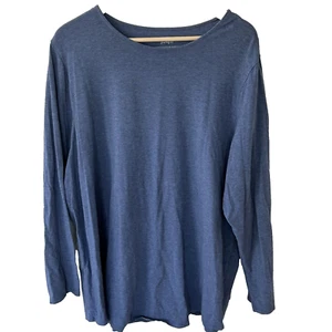 Pure Jill J.Jill Pima Stretch Baumwolle Shirttail Tee Gr. 3x Blau Langarm Top - Bild 1 von 5