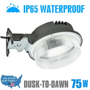 2 PACK 75W LED Barn Yard Street Outdoor Security Lights Dusk to Dawn Flood Light - Picture 1 of 9