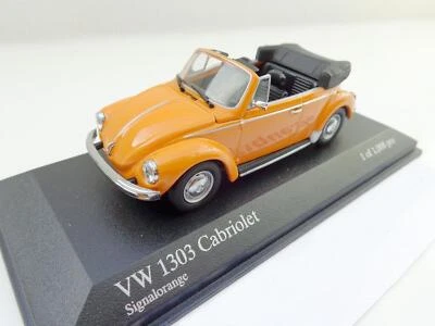 Volkswagen VW Maggiolino 1303 Cabrio Minichamps 1:43 Segnale-Arancio 430055142 - Immagine 1 di 4