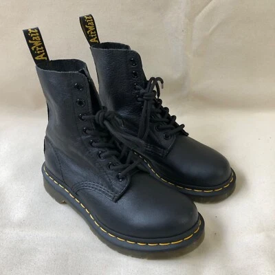 Botas Dr Martens 1460 Pascal Virginia Cuero 8 Ojos Negras Excelente LN $170 Foto 1 de 4