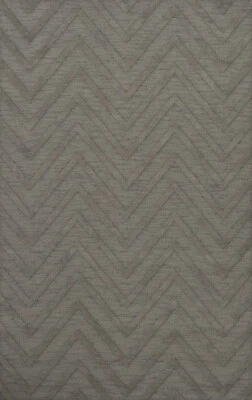 Gray Transitional Hand Hooked Stripes Chevrons Zig Zags Area Rug Striped DV4 - Image 1 of 2