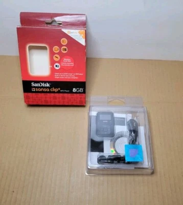 SanDisk Sansa Clip Plus 8GB Black MP3 Player Recorder FM Radio NEW SEALED IN BOX - Image 1 of 4