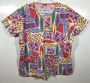 Tavole da surf scrub top donna taglia L Large di Dickies tavola da surf fiori hawaiani - Foto 1 di 4