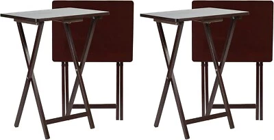 Bandeja de TV Plegable 4 PIEZAS Mesa de Cena Mesa de Almacenamiento Plegable, 14.57"x19"x26" Foto 1 de 4