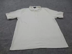 Lands End Polo Shirt Mens Extra Large White Striped Short Sleeve Adult Casual - Picture 1 of 9