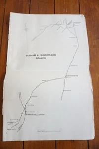 1892 North Eastern Railway Distance Diagram Plan Durham & Sunderland Branch - Picture 1 of 3