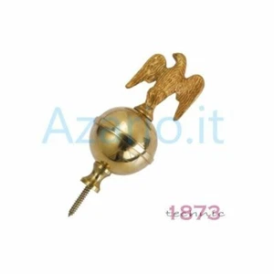 Ornamento pendoleria Aquila Ottone stile impero Spire Final Polished Brass Eagle - Picture 1 of 1