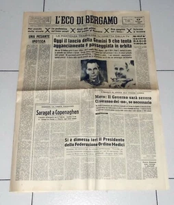 L'ECO DI BERGAMO 17 maggio 1966 Calendario TAPPE Ciclismo Gemini Cernan 17-5-66 - Picture 1 of 2