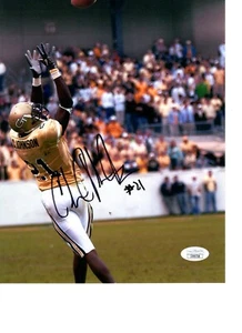 CALVIN JOHNSON GEORGIA TECH YELLOW JACKETS SIGNED 8X10 PHOTO W/JSA #5 - Picture 1 of 1