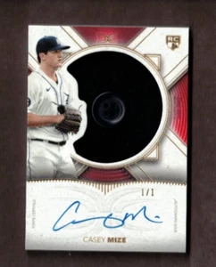 Casey Mize 2021 Topps Definitive Button Jersey Auto RC TRUE #d 1/1 - Picture 1 of 2