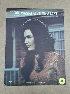 Loretta Lynn sheet music You Wanna Give Me a Lift 1970 4 pages (VG+ shape) - Picture 1 of 3