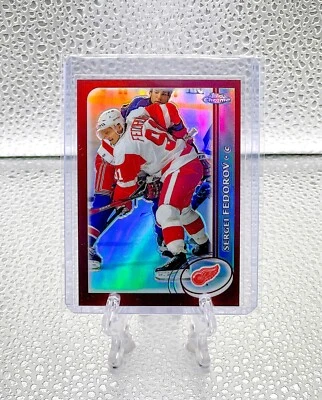 SERGEI FEDOROV 2002 Topps Chrome #38 REFRACTOR PARALLEL RED WINGS LEGEND & HOF - Image 1 of 2
