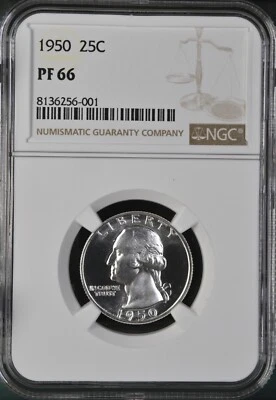 1950 Washington 25¢ NGC PF 66 - Image 1 of 2