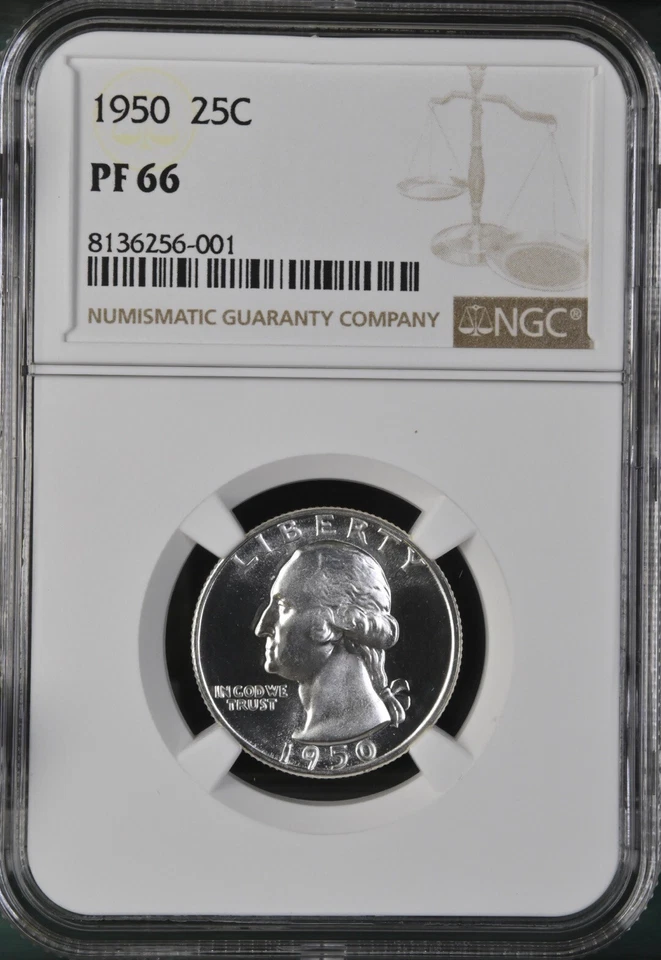 1950 Washington 25¢ NGC PF 66 - Image 1 of 2