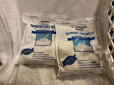 2 paquetes de leche seca instantánea sin grasa Mountain Maid de 12,8 oz Foto 1 de 2