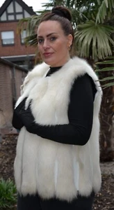 A5138 FUCHS WESTE ECHT PELZ FUCHSJACKE PELZJACKE FUCHSFELL 36 REAL FOX FUR VEST - Bild 1 von 17