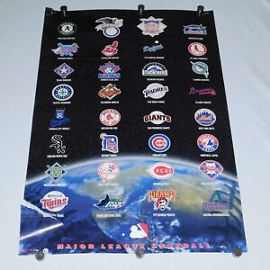 Vintage 1990s 1997 Major League Baseball MLB AL NL Logos Costacos 23X35 Poster