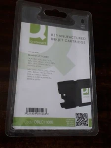 Q-Connect Brother wiederaufbereitete schwarze Tintenstrahlpatrone LC1100BK [OBLC1100B] - Bild 1 von 2