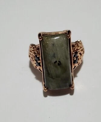 Anillo de labradorita y bronce - talla 7 Foto 1 de 4