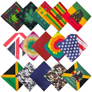 Bandana Neck Head Band Biker Scarf Jamaica Bob Reggae Camo USA GB Plain Paisley - Picture 1 of 29