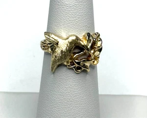 Pre-owned Vintage Ladies 14k Yellow Gold Hummingbird Ring - Picture 1 of 12