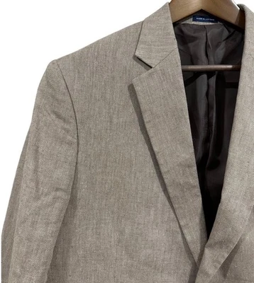 Blazer deportivo Stafford Signature 44L calce clásico mezcla de lino algodón beige Foto 1 de 4