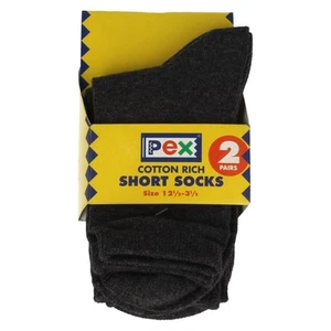 Boys PEX Cotton Rich Short Socks 2 Pairs - Picture 1 of 7