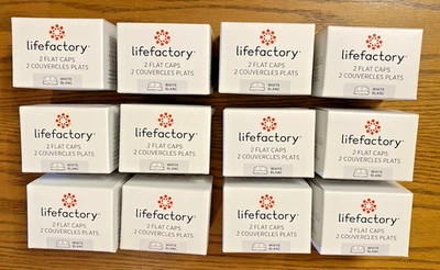 12 Lifefactory Flat Caps 2-Pack for 4-Ounce and 9-Ounce BPA-Free Glass Baby NIB - Image 1 of 4