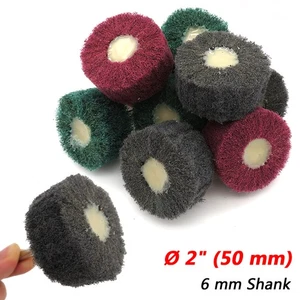 2" Scouring Pad Abrasive Wheels Polishing Buffing Mop 6mm Shank Grit 240 400 800 - Picture 1 of 7