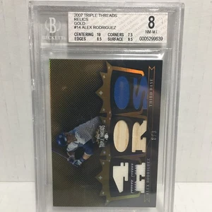 2007 Topps Triple Threads Alex Rodriguez Triple Relics (GOLD) /9 Pinstripe   - Picture 1 of 4