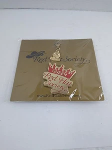 Queen Red Hat Society Krone Anstecknadel Brosche goldfarben Vintage - Bild 1 von 4