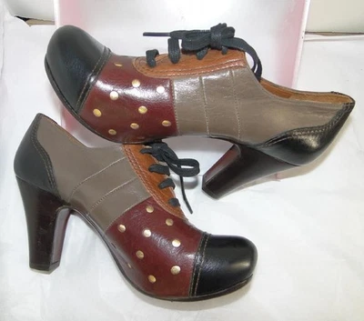 ANTHROPOLOGIE Chie Mihara Cuero Marrón Tacones Con Cordones PUNTOS LIGEROS Zapatos 7.5 38 Foto 1 de 4