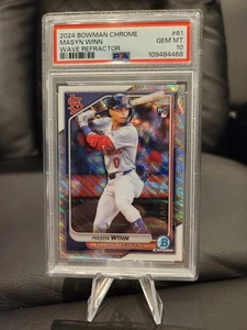 2024 Bowman Chrome #51 Masyn Winn Wave Refractor 69/100 (RC) PSA 10 GEM MINT! - Picture 1 of 2