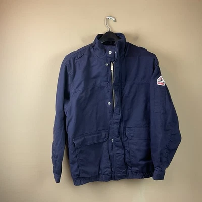 Bulwark Flame Resistant Heavy Jacket Mens L Reg Blue Zip FR CAT 3 2112 - Image 1 of 4