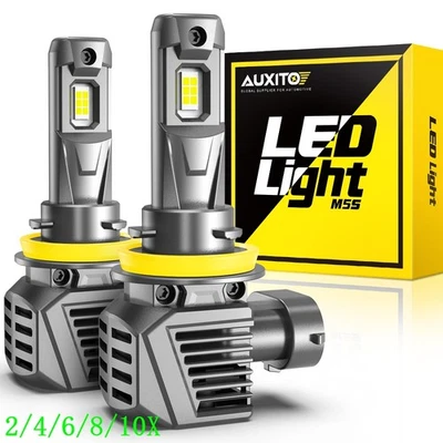 H11 H8 H9 LED Headlight High Low Beam Bulb Super Bright 6500K White 8000LM 2/4X - Image 1 of 4