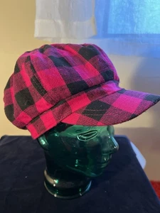 CAPPELLO/CAPPELLO FUNKY VINTAGE RETRÒ Y2K ROSA NERO NEWSBOY CITY GIRL ANNI 2000 - Foto 1 di 6