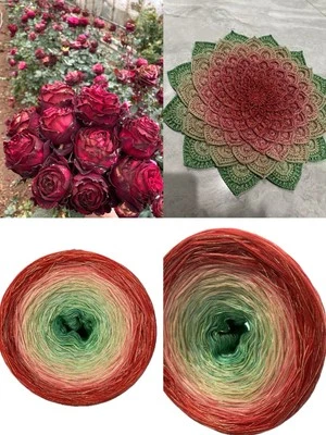 510g Metalic Cotton Tencel Sultan Ombre Cake Gold Green Red 2740 Yards - Image 1 of 4